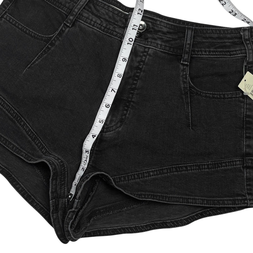 Pilcro NWT Micro Denim‎ Shorts Cuffed Black Sz 29 Flattering High Diagonal Cut - Picture 10 of 11